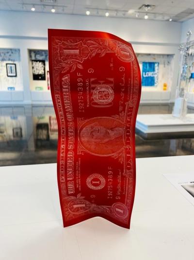 Karl LAGASSE - 1 Dollar Red - Sculpture en aluminium 2