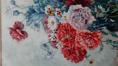 Madeleine LACOURT - Nature morte aux pivoines, fin du XIXème siècle - Aquarelle signée 2