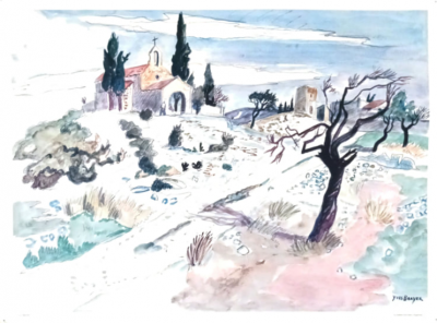 Yves BRAYER - La Chapelle Saint-Sixte à Eygalières - Lithographie 2