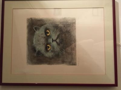 Léonor FINI - Portrait de chat - Lithographie signée au crayon 2