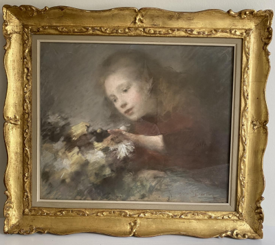 Armand BERTON - Portrait de jeune fille - Huile sur toile 2
