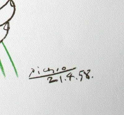 Pablo PICASSO (d’après) -  Lithographie intitulée le bouquet 2