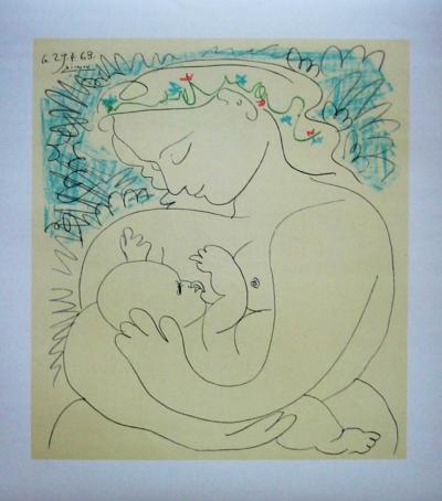 Pablo PICASSO (d’après) - Maternité -  Lithographie 2