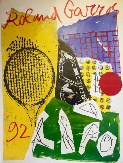 Jan VOSS - Roland Garros, 1992 - AFFICHE Roland Garros 1992 excellent état sous 2